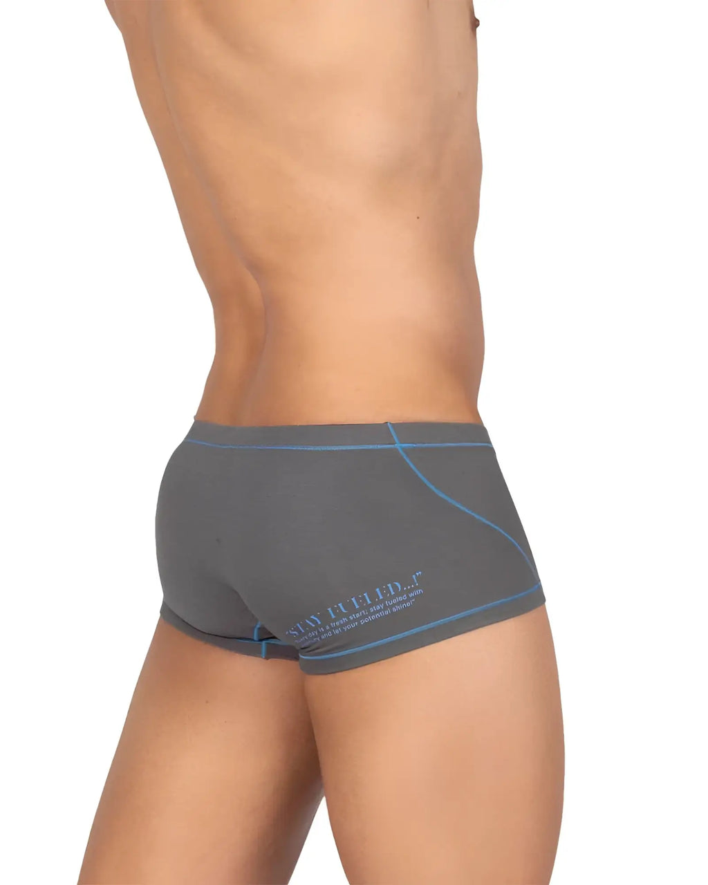 Gray private structure epus4570 prime elysian hipster briefs with light blue stitching and subtle side logo