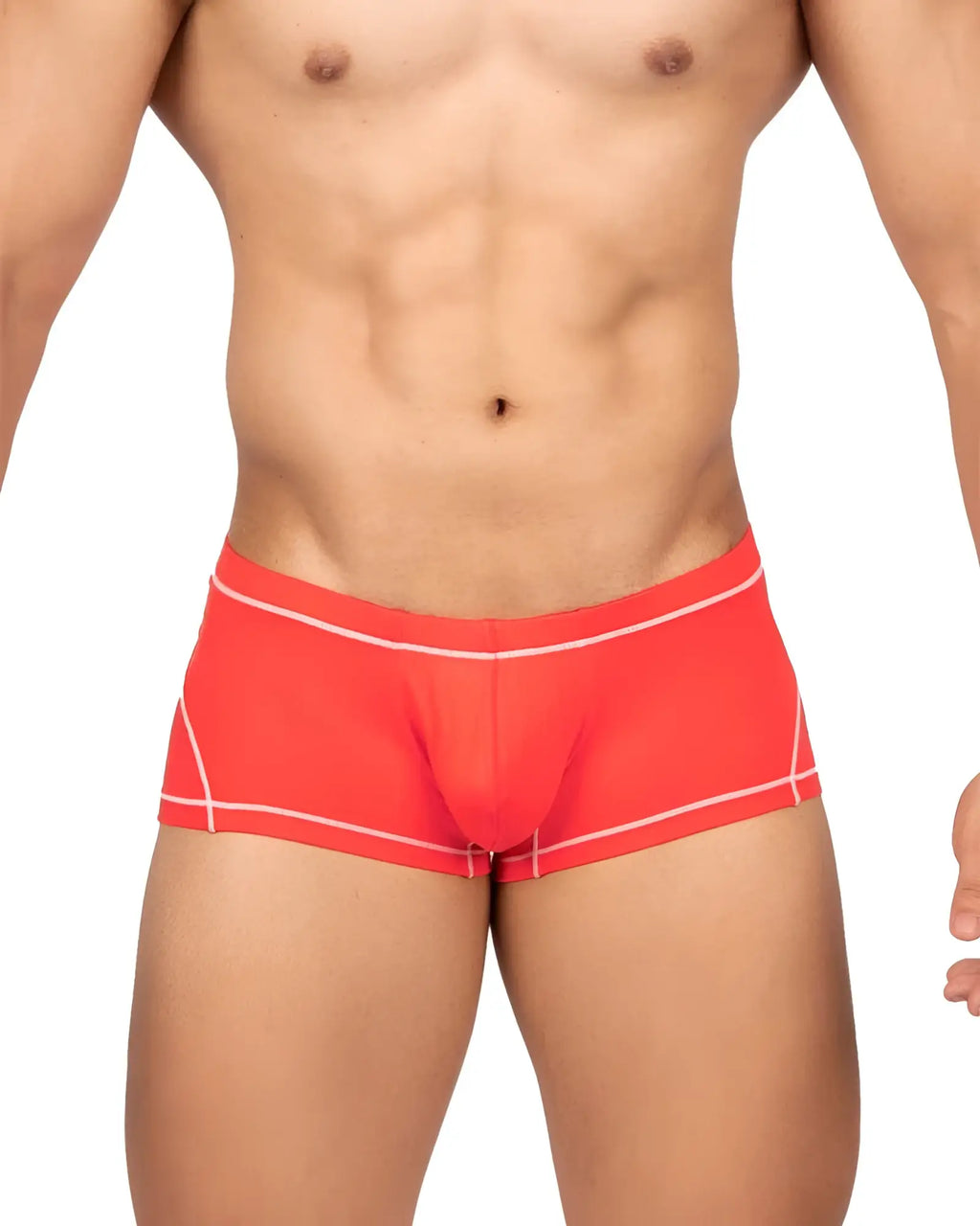 Bright red Private Structure EPUS4570 Prime Elysian hipster briefs with white trim and stitching details