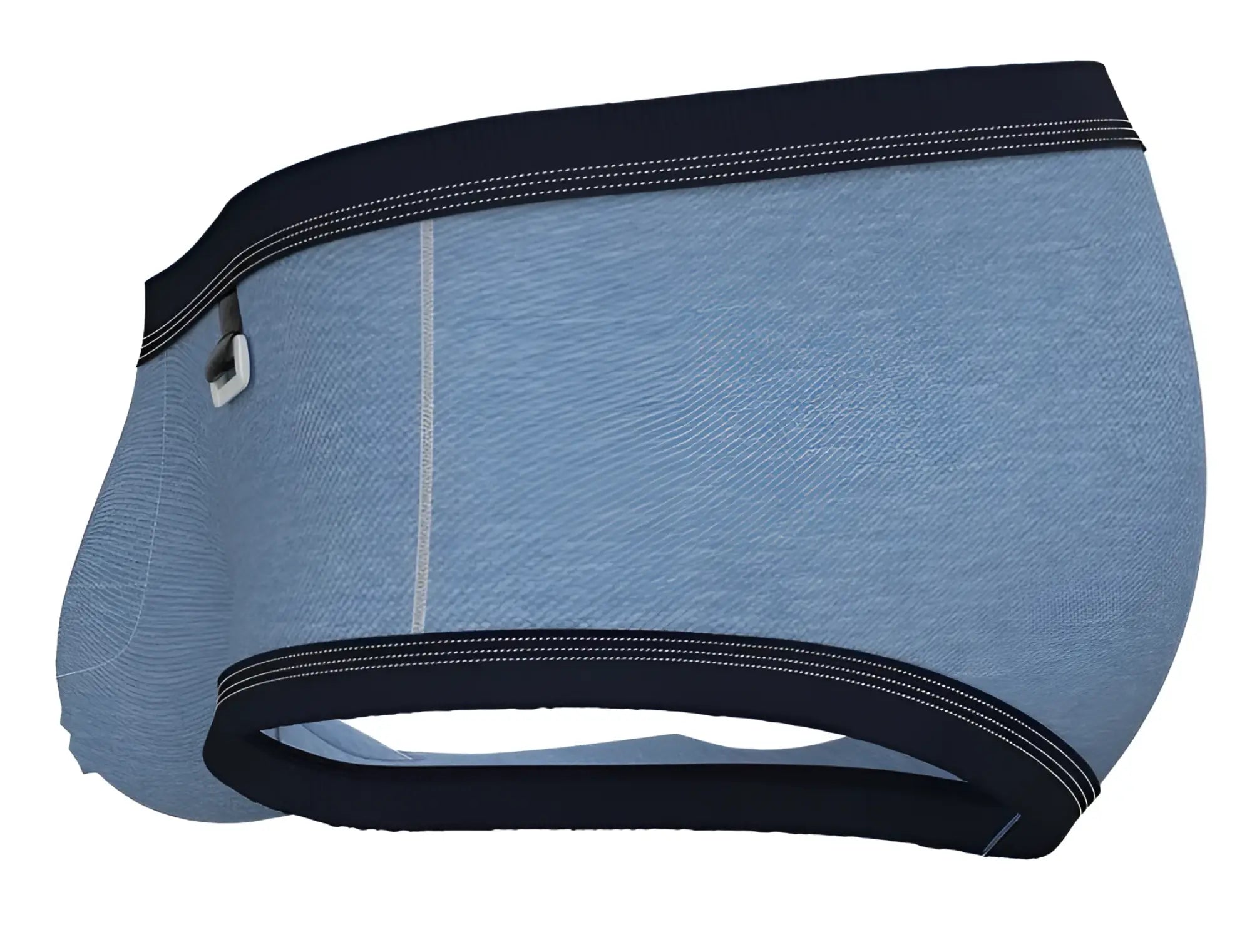Private structure lcut4359 barn boy low rise denim trunks with light blue denim texture and black elastic trim