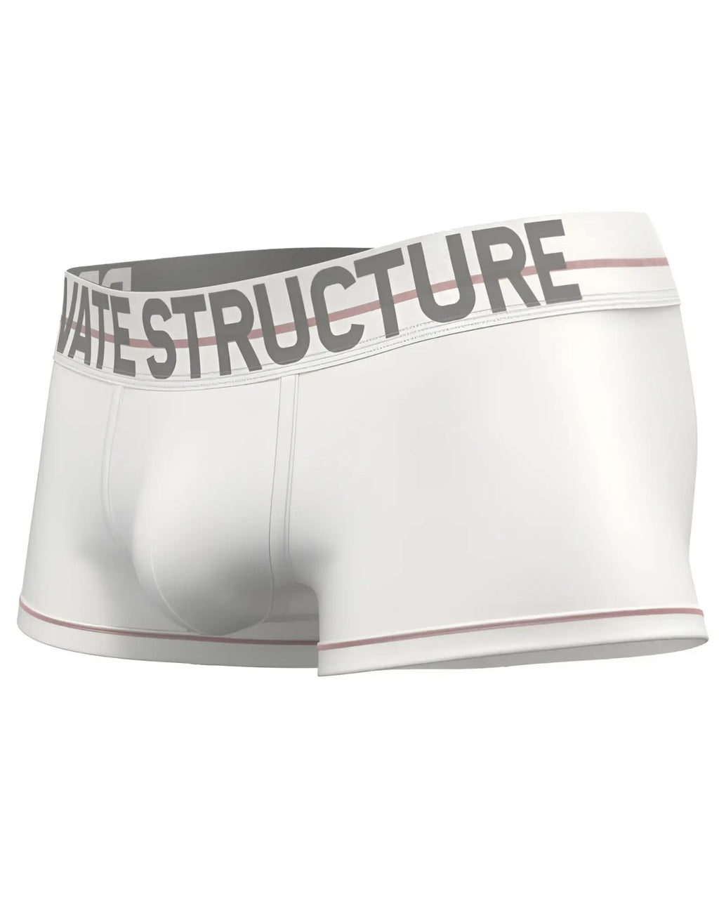 White private structure moux4103 mo lite contour briefs with gray waistband and subtle pink trim