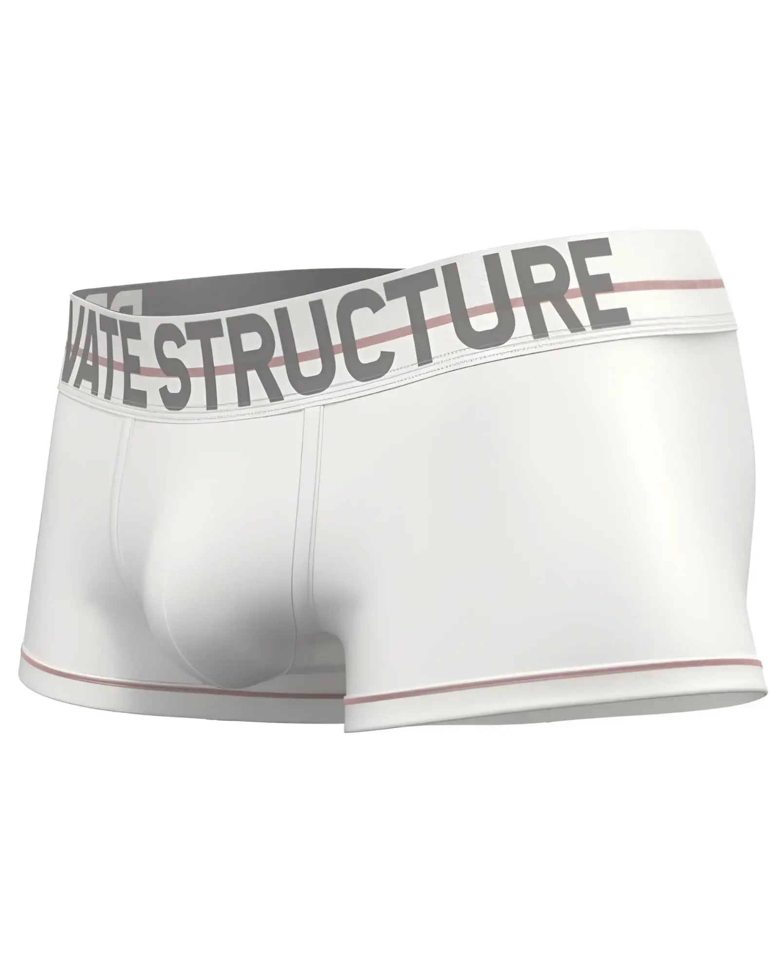 White private structure moux4103 mo lite contour briefs with gray waistband and subtle pink trim