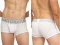 White private structure moux4103 mo lite contour men’s briefs with gray elastic waistband logo