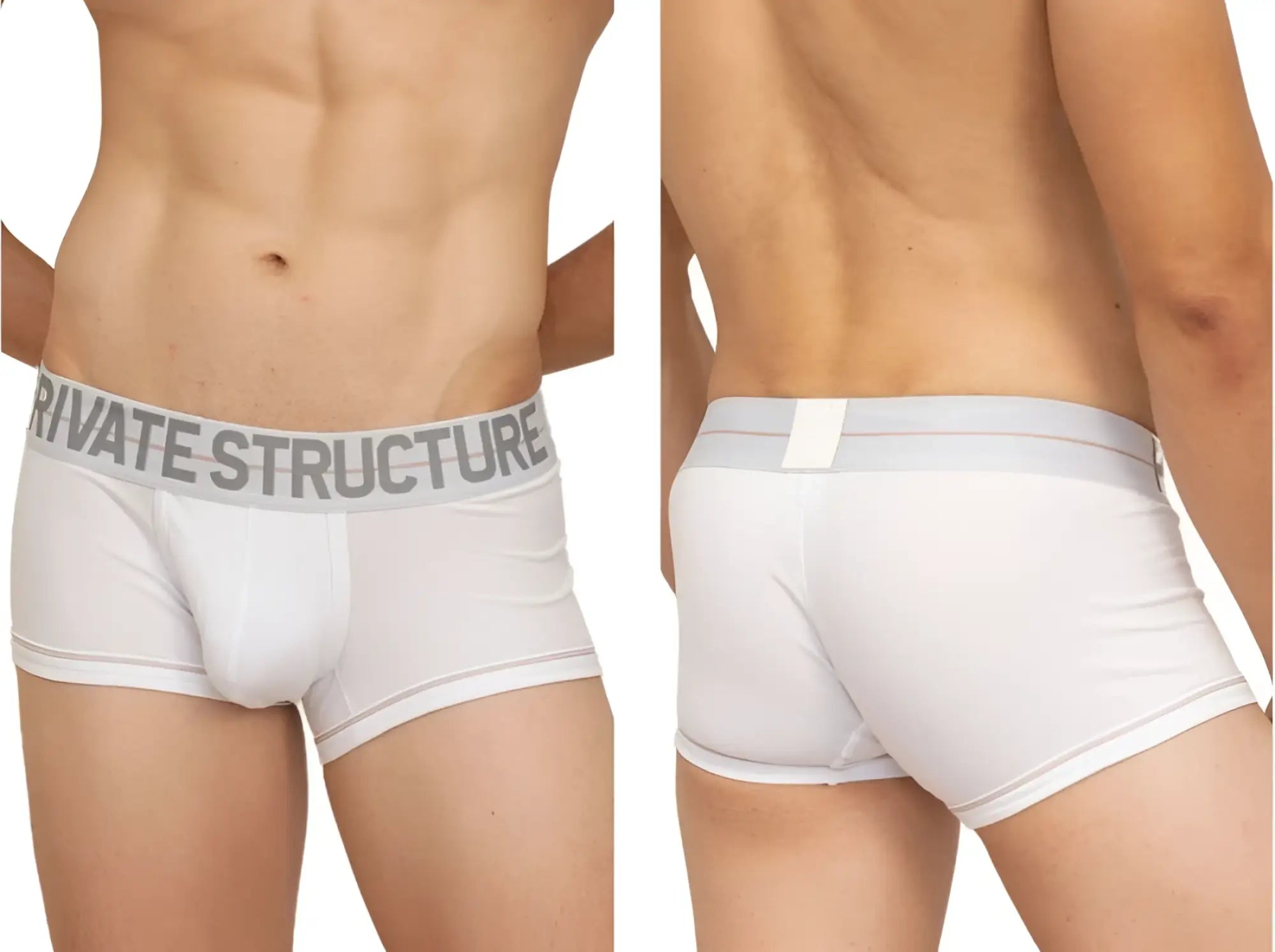 White private structure moux4103 mo lite contour men’s briefs with gray elastic waistband logo