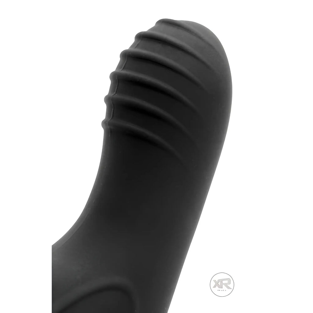 Prostatic Play Maverick: A black, matte silicone prostate stimulator featuring a curved, ribbed head.