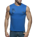 Blue sleeveless tank top with black text reading i didn’t choose to be gay in proud 2 be gay t-shirt design