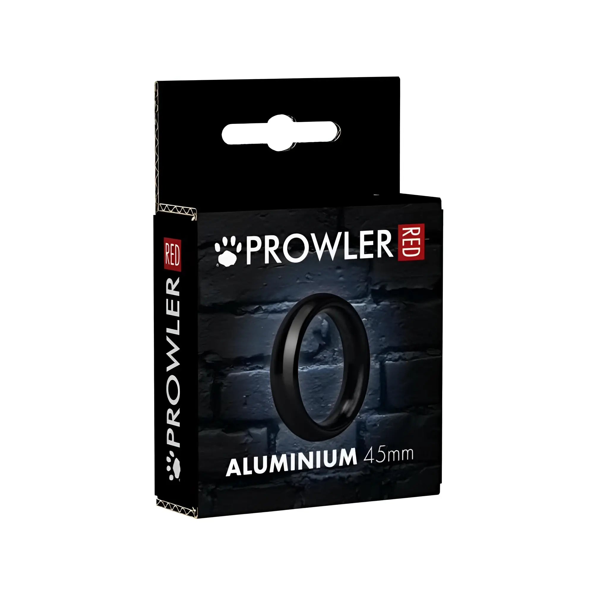 Black 45mm aluminum lens filter in prowler red branded package for photography accessories