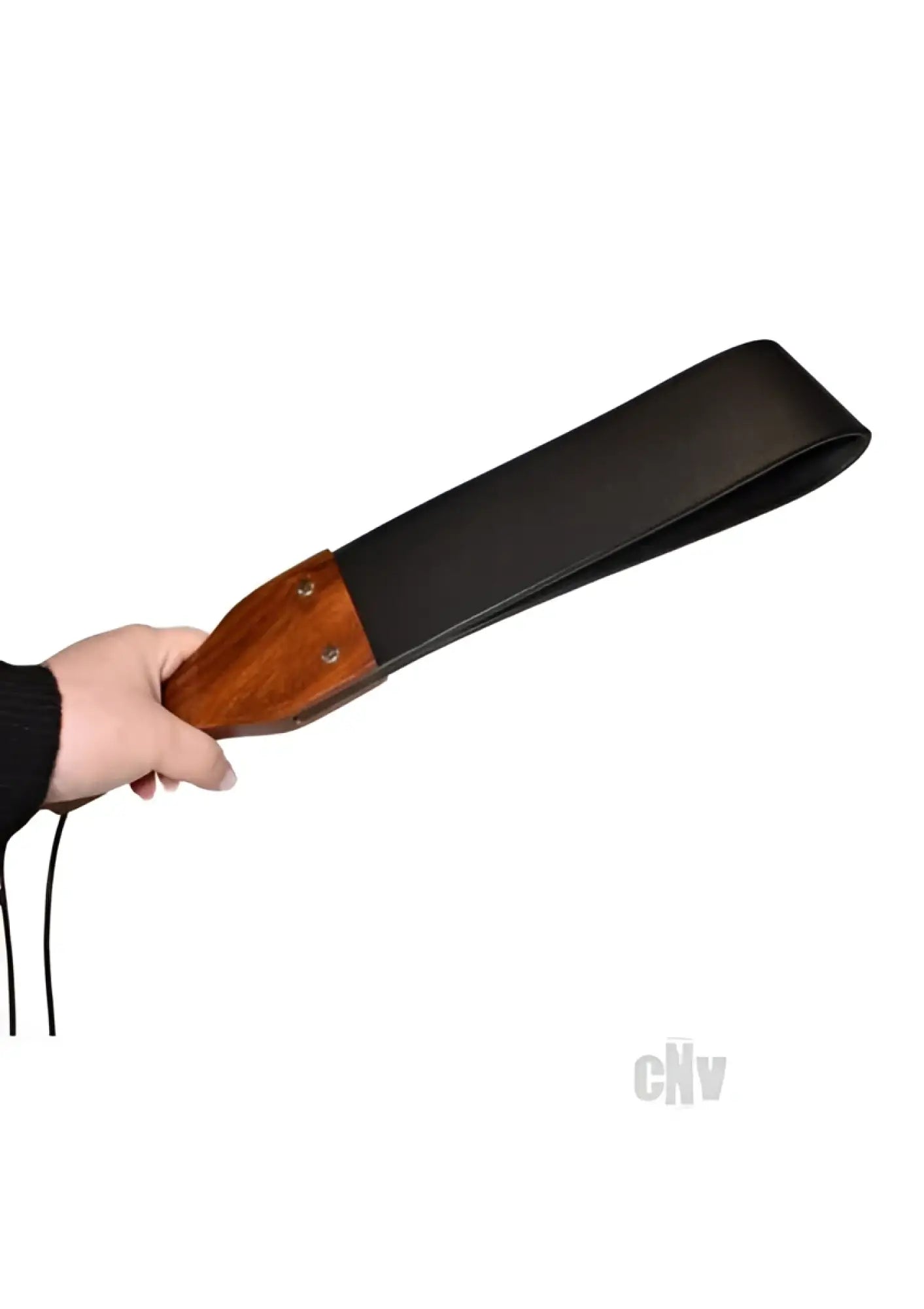 Prowler red leather wood flapper blk black leather flogger with polished wooden handle secured by metal rivets