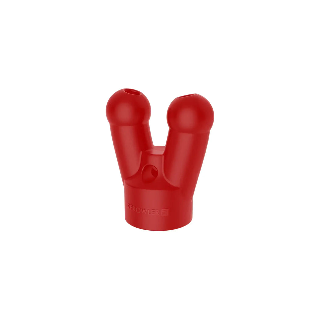 Prowler red topper the double cap red plastic dual-port car phone mount with rounded bulbous arms