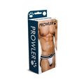 Prowler white briefs with black striped waistband and paw print detailing in jock style size xs