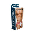 Prowler white and red striped briefs with paw print design in size XS featuring breathable fabric and athletic cut