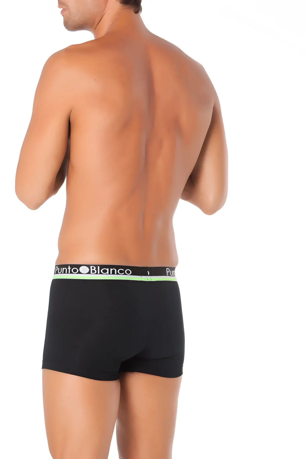 Black punto blanco zoom boxer brief underwear with lime green and white waistband size l for comfortable wear