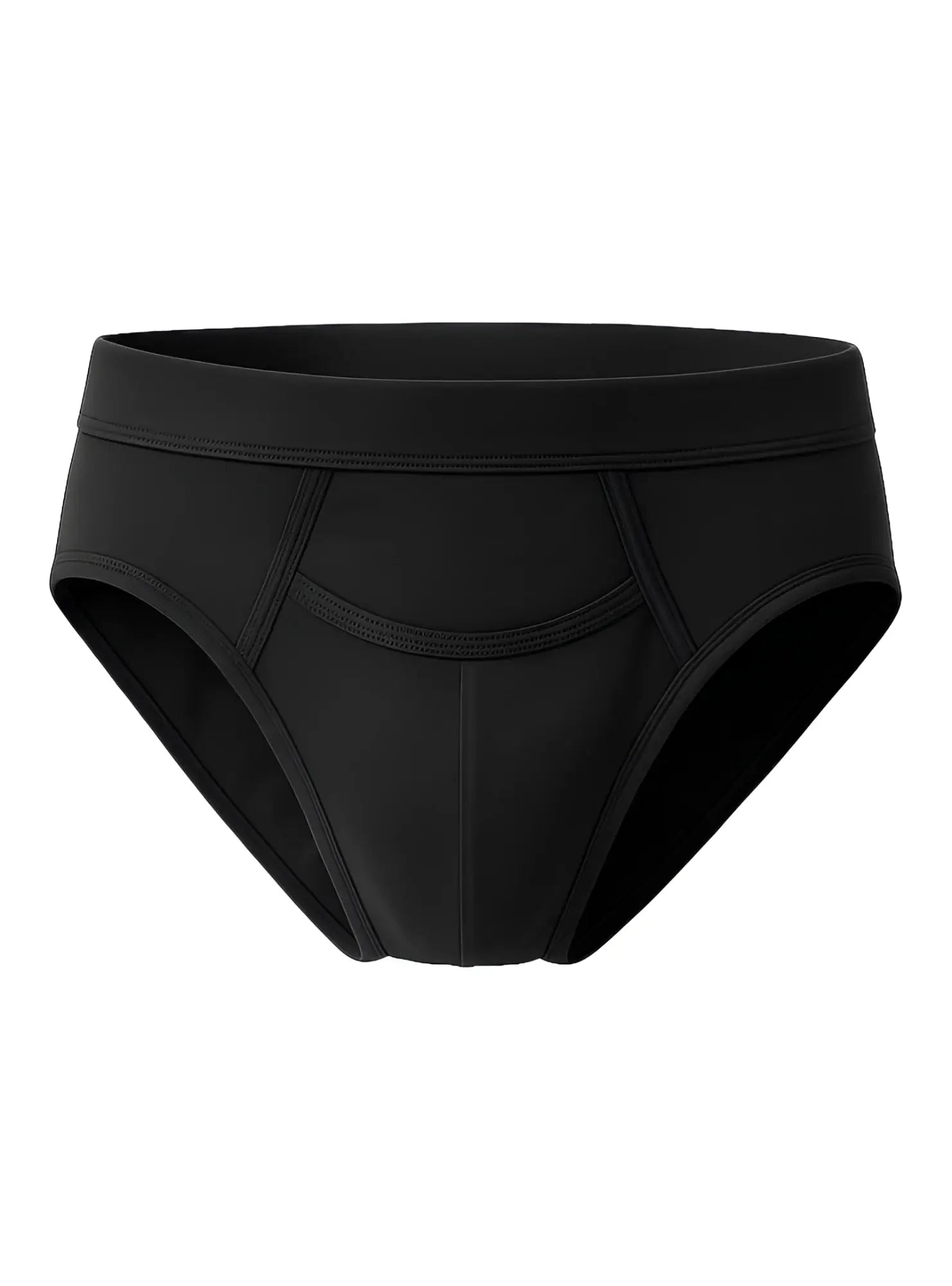 Black purecomfort cotton brief with smooth form-fitting design and reinforced stitching along the seams