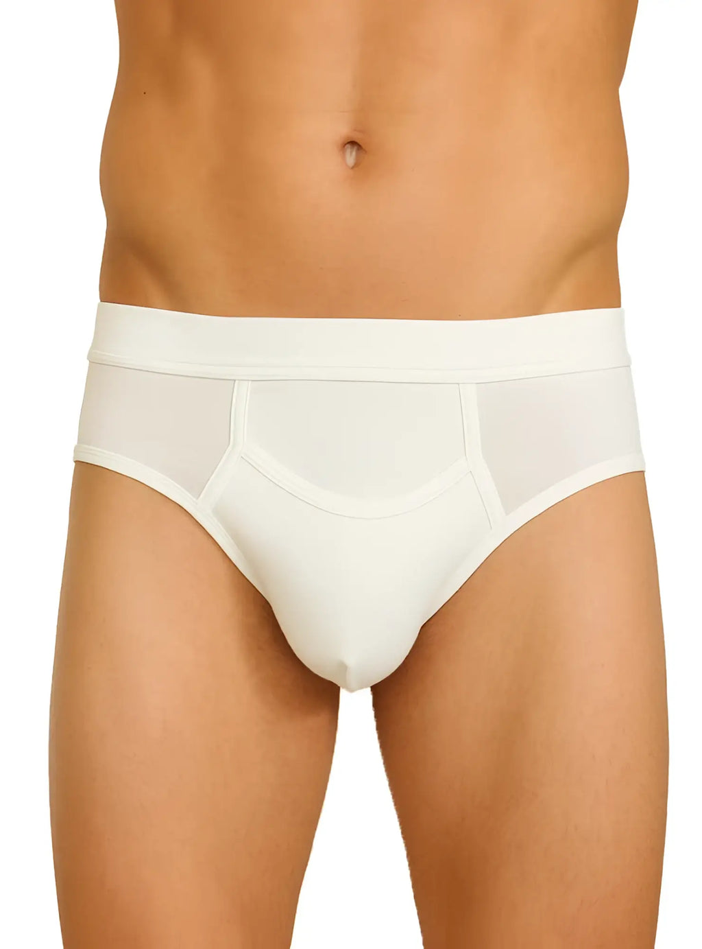 White mens briefs in purecomfort cotton with smooth seamless design and supportive waistband for all-day comfort