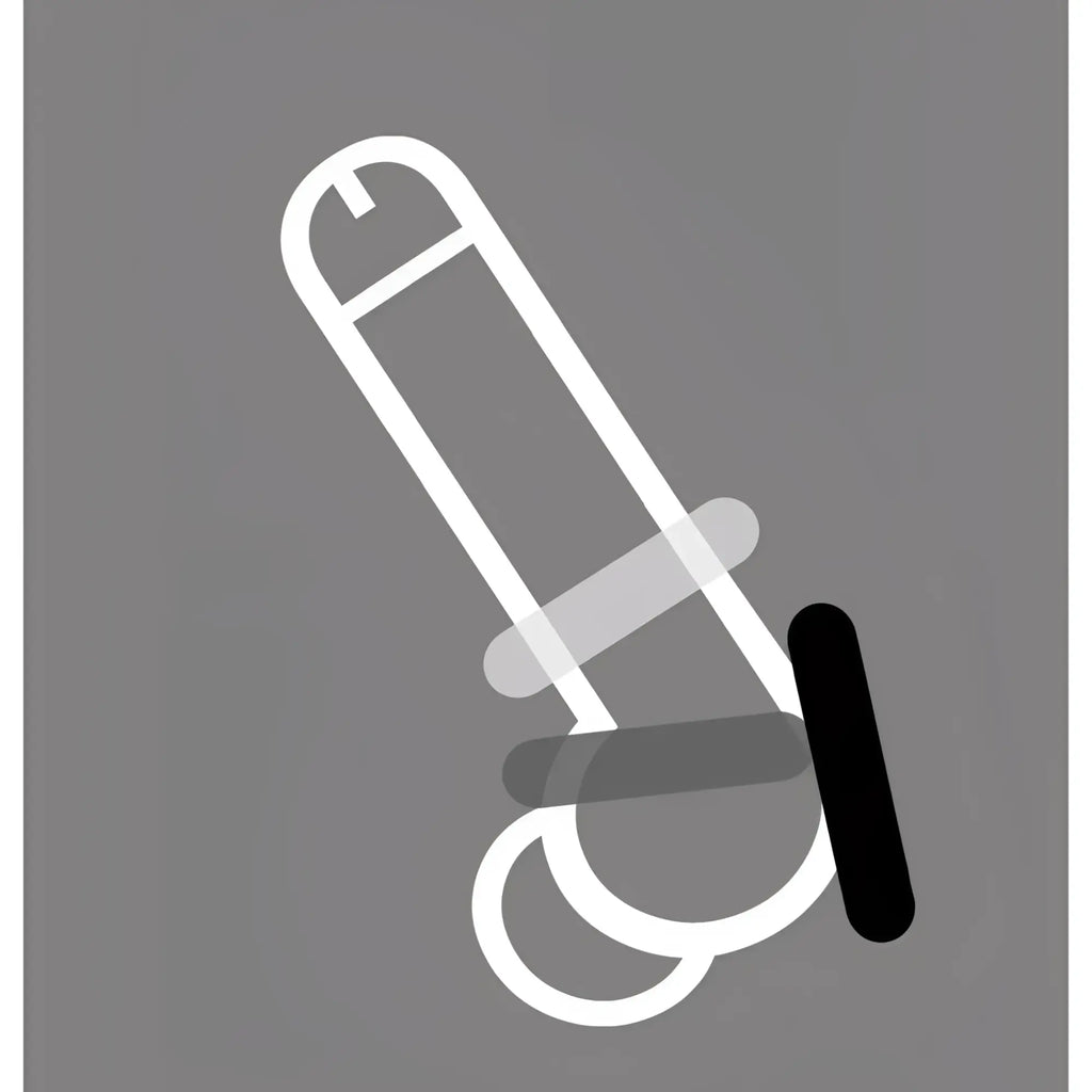 White outline illustration of a hand truck with black handle from rascal the d-ring glow x3 product line