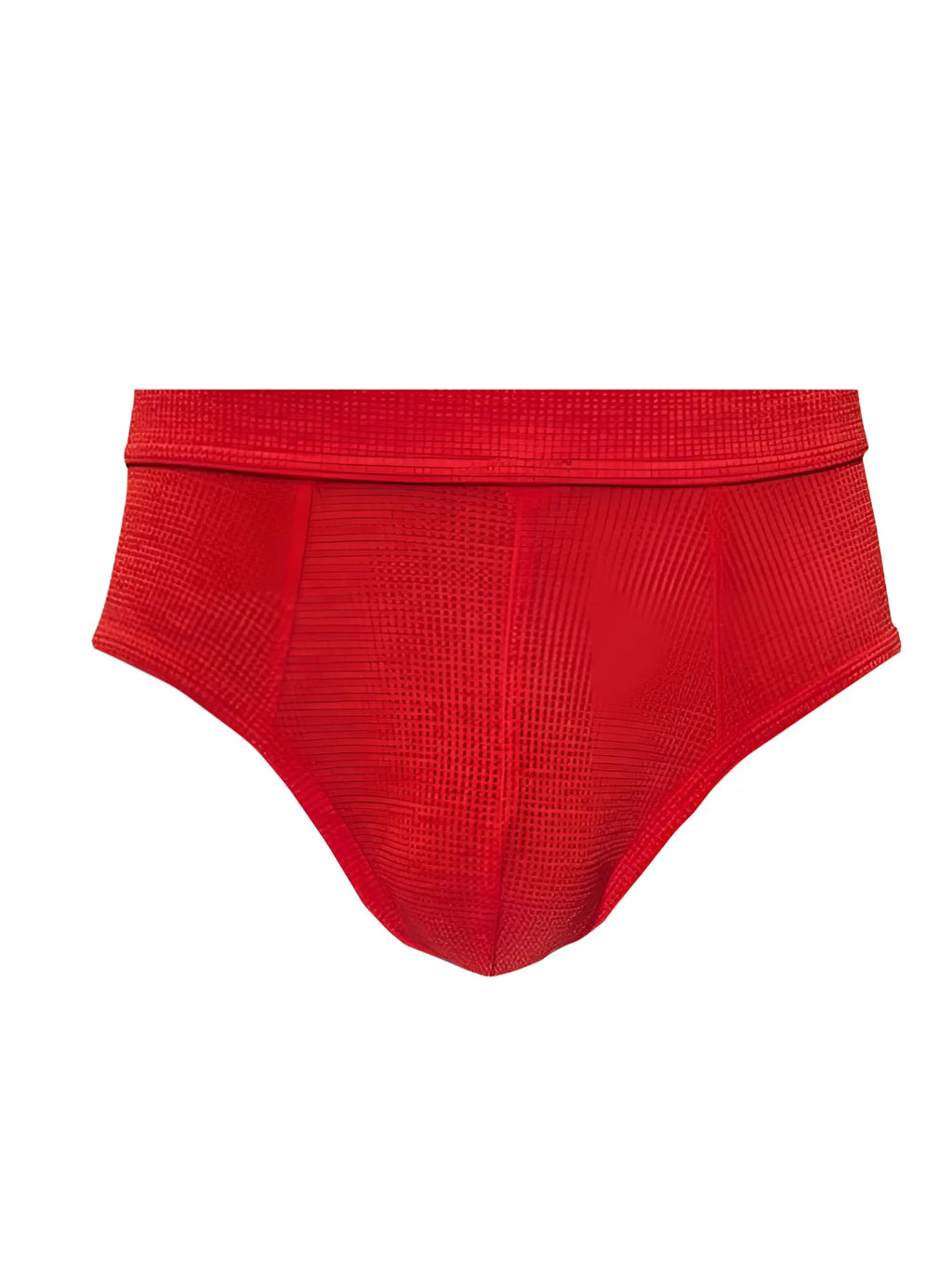 Red relax jockstrap made of red ribbed cotton briefs with a snug contoured fit