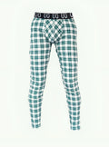 Relax leggings green and white plaid patterned underwear with black waistband featuring brand logo
