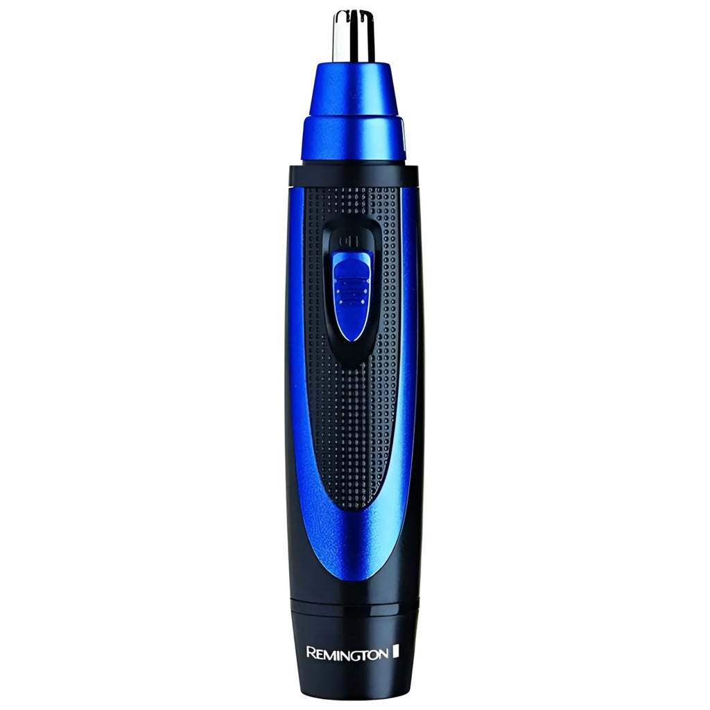 Blue and black remington electric nose trimmer with textured grip from 3-in-1 nose ear and face kit size one size