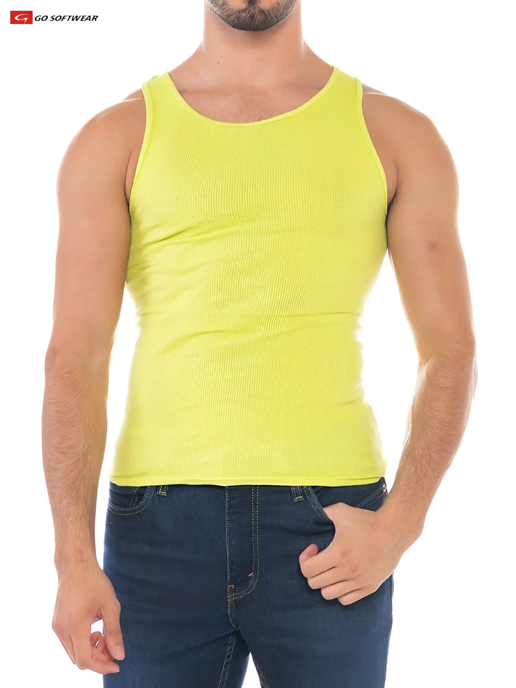 Bright yellow ribbed cotton tank top resort rib tank ideal for casual summer wear