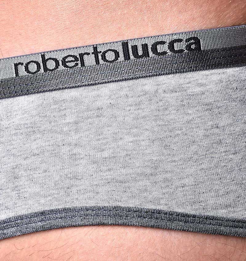 Ropa interior tipo slip Roberto Lucca con ribete en contraste en gris claro/gris jaspeado 80019-00034 Talla S