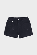 JJ Malibu Men's Rockstar Raw Cut 2.5" Denim Short Shorts - Black