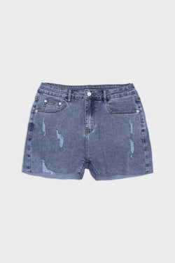 JJ Malibu Herren Rockstar Raw Cut 2,5" Denim-Shorts - Gewaschenes Blau