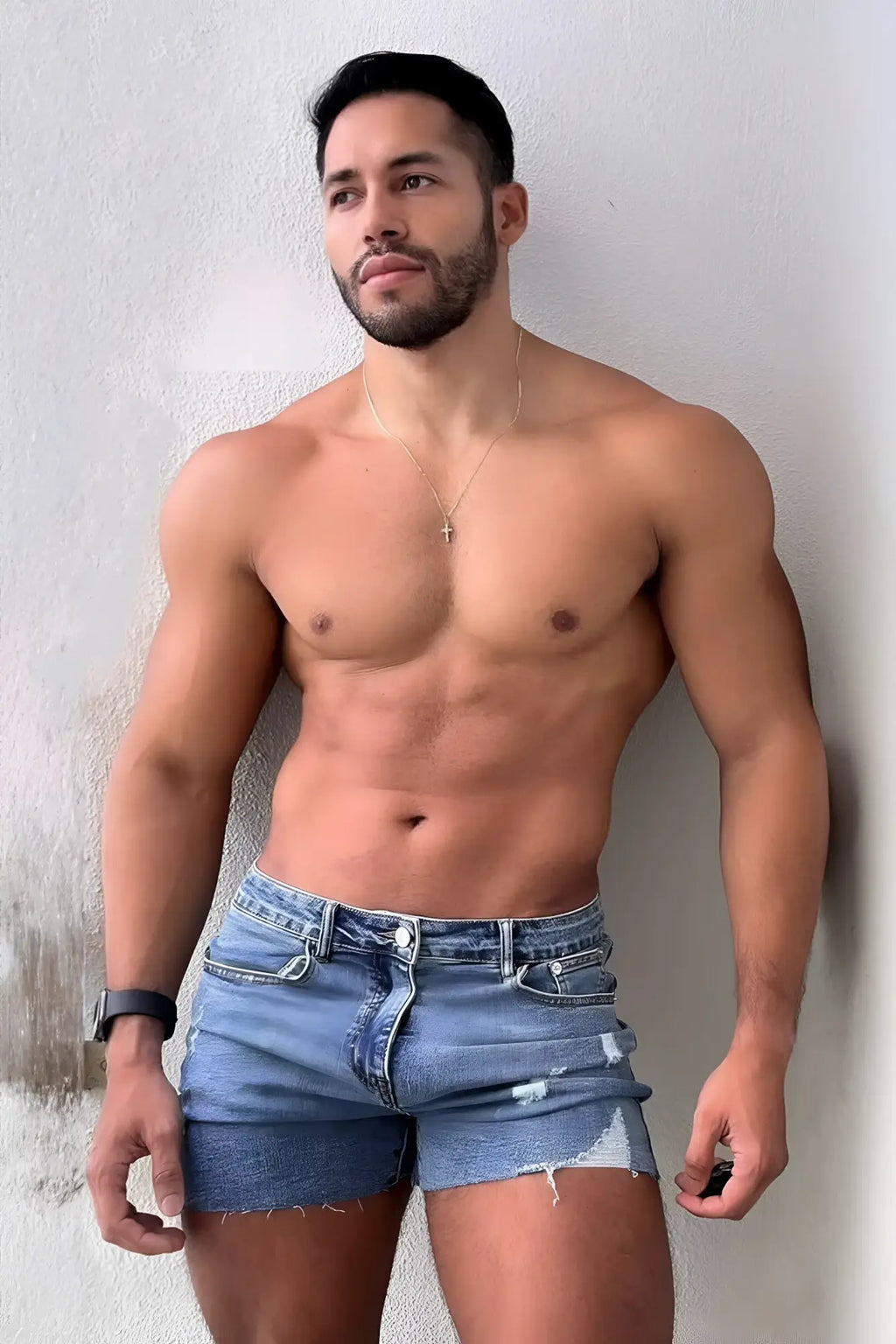 Rockstar raw cut 2.5 inch washed blue denim short shorts with frayed hem and distressed details