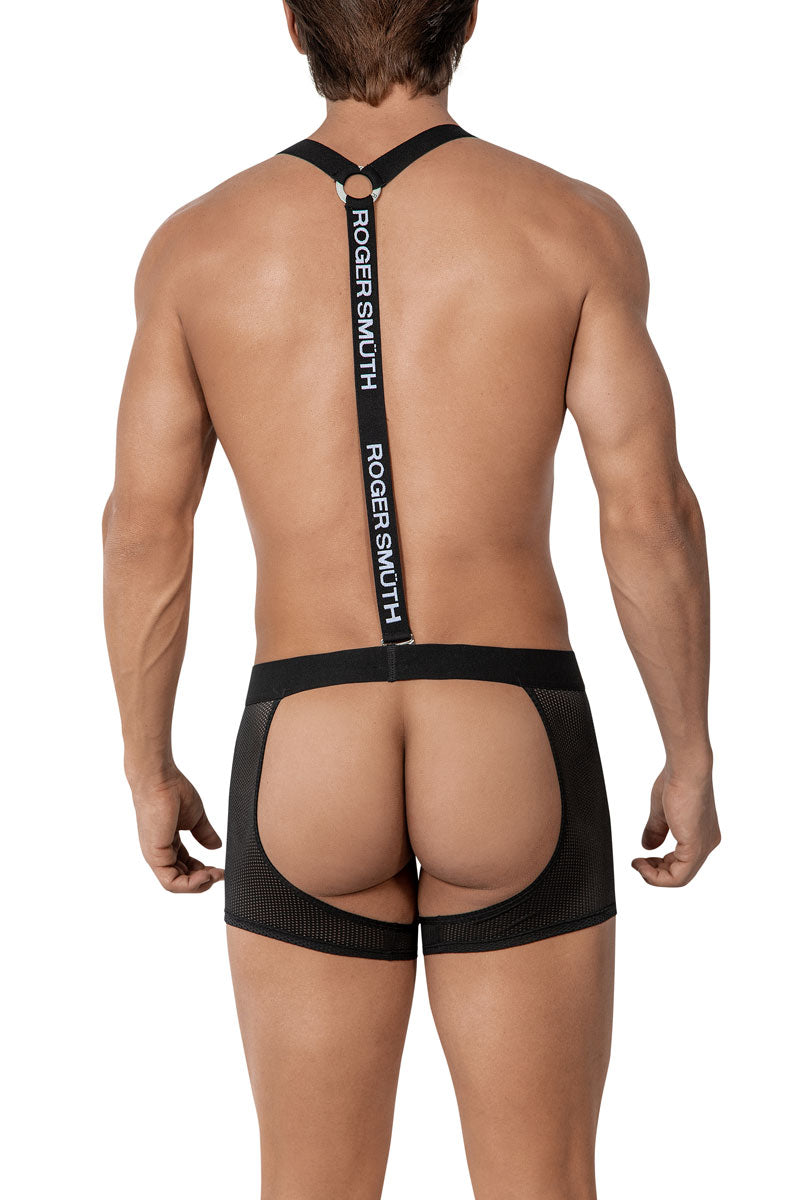 Roger Smuth Hosenträger Mesh Chaps Jock Boxer Jock Strap Unterwäsche Schwarz RS017 Größe M