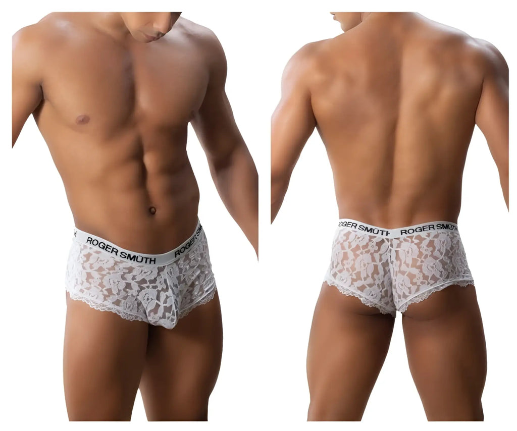 White lace briefs with roger smutth branded elastic waistband from roger smuth rs035 trunks in white color