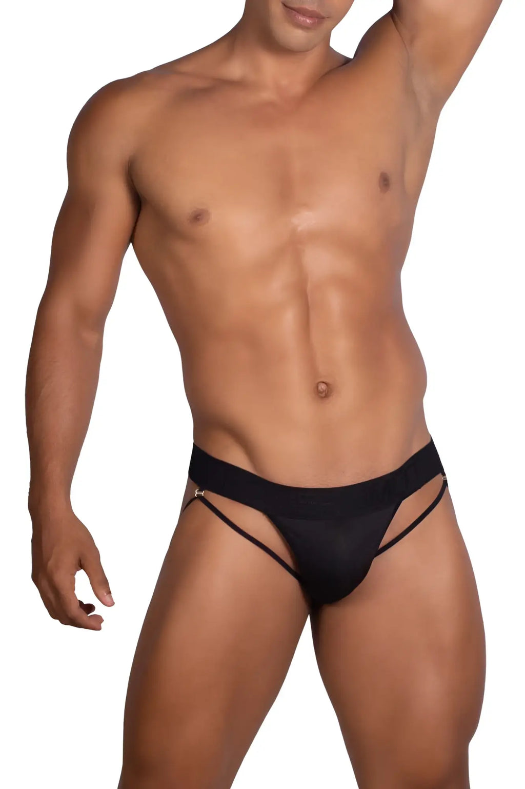 Roger smuth rs077 black men’s briefs with sleek minimalist design and thin side straps in form-fitting material
