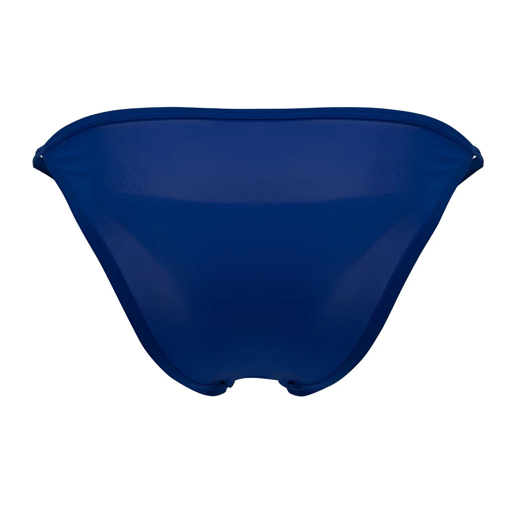 Deep blue sheer mesh bikini bottom with sleek minimalist design from roger smuth rs084 in royal blue color