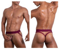 Maroon Roger Smuth RS086 jock-thong with chain detail showing the back side design