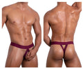 Back view of roger smuth rs087 ball lifter maroon thong with gold logo detailing