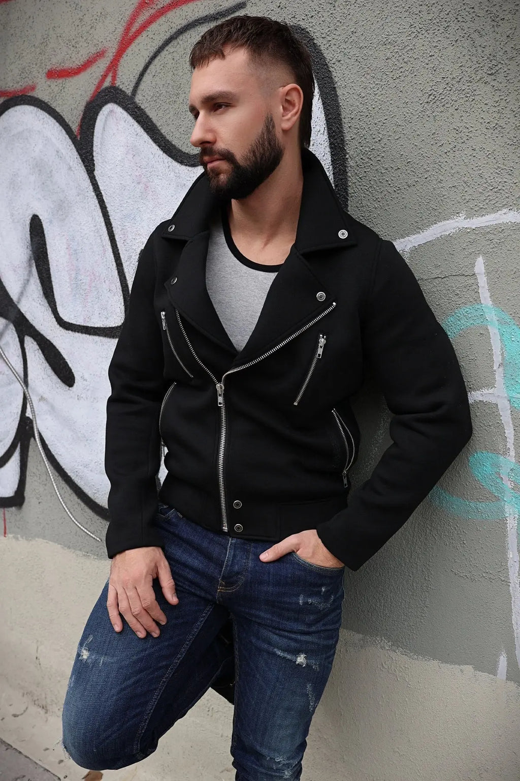 Breedwell Gay Men's Rough & Ready Biker Jacket