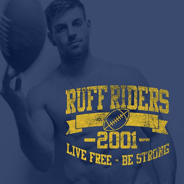 Ruff Riders Touchdown Kurzarm-T-Shirts, Größe L