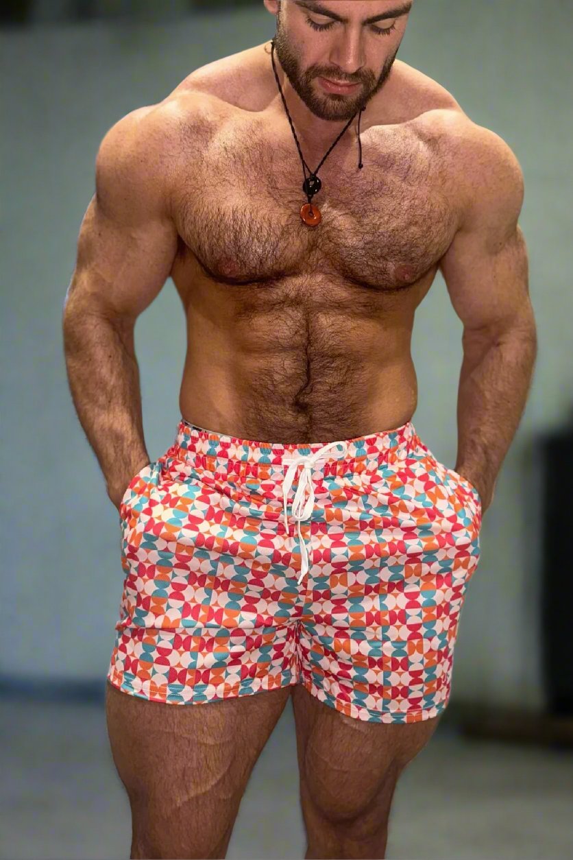 Schnelltrocknende Mesh-Shorts – Retro