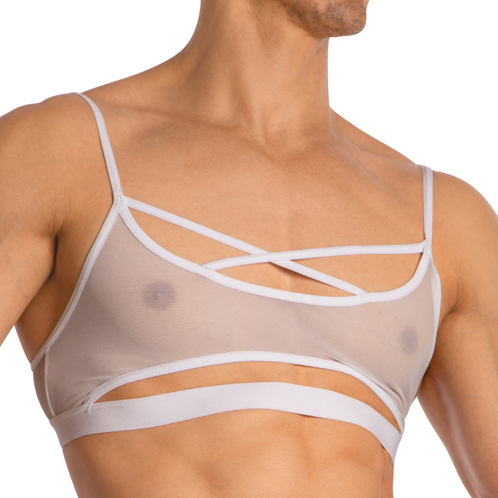 Secret Male SMA029 Durchsichtige Tops mit gekreuzten Trägern