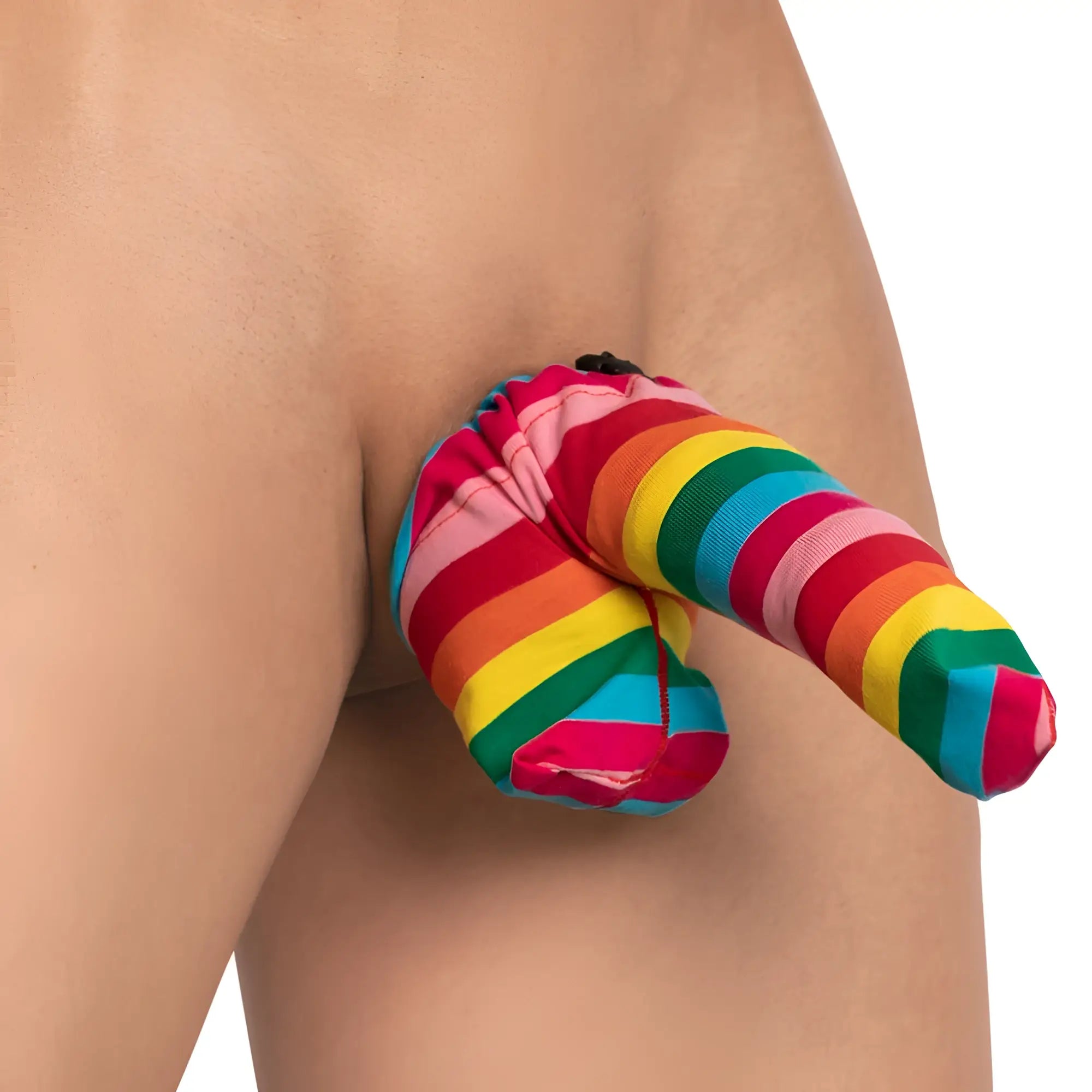 Secret male smc012 accessory rainbow-striped fabric pouch with snug elasticated fit for secure storage