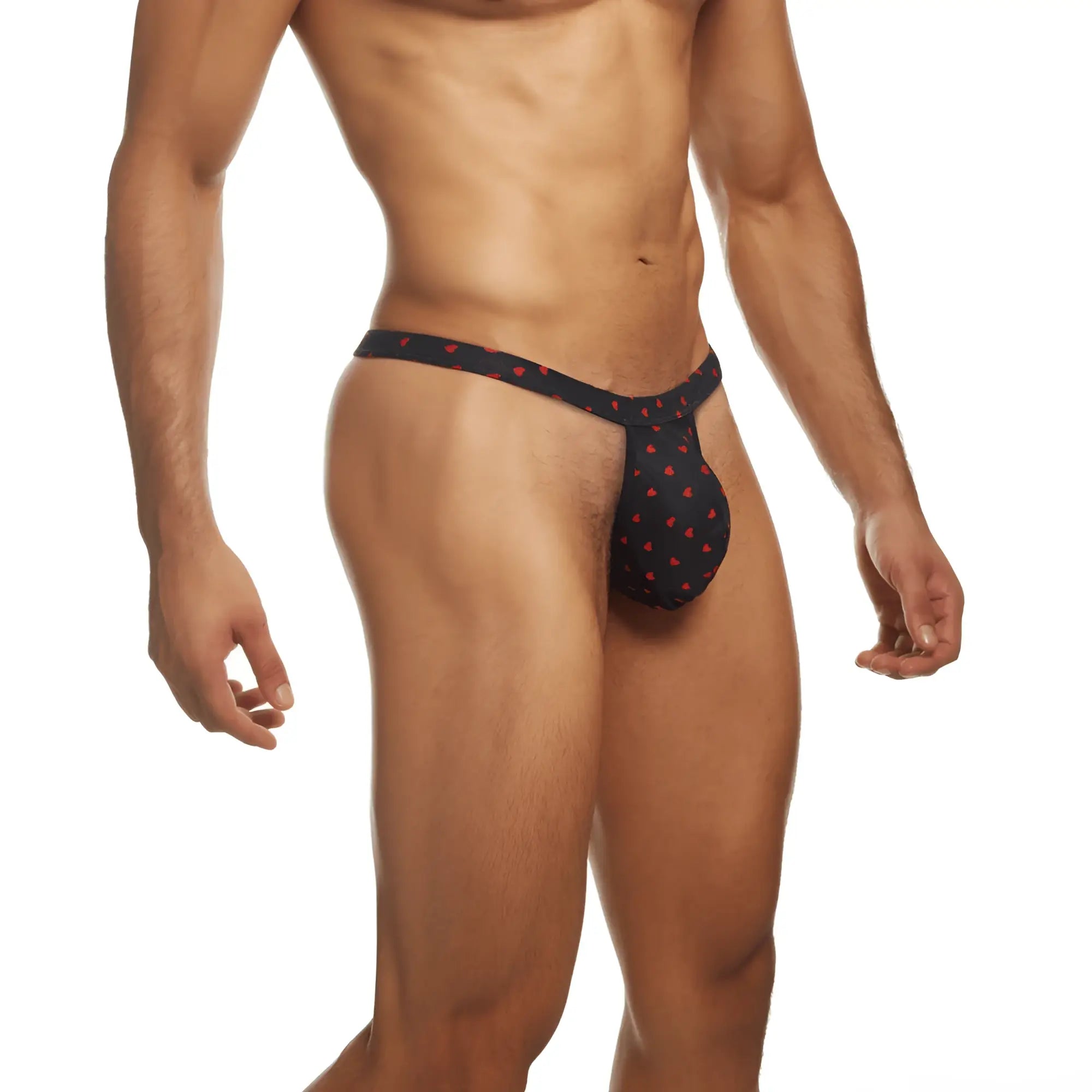 Black thong with red polka dots and flower lace hearts from secret male smk022 for stylish intimate wear