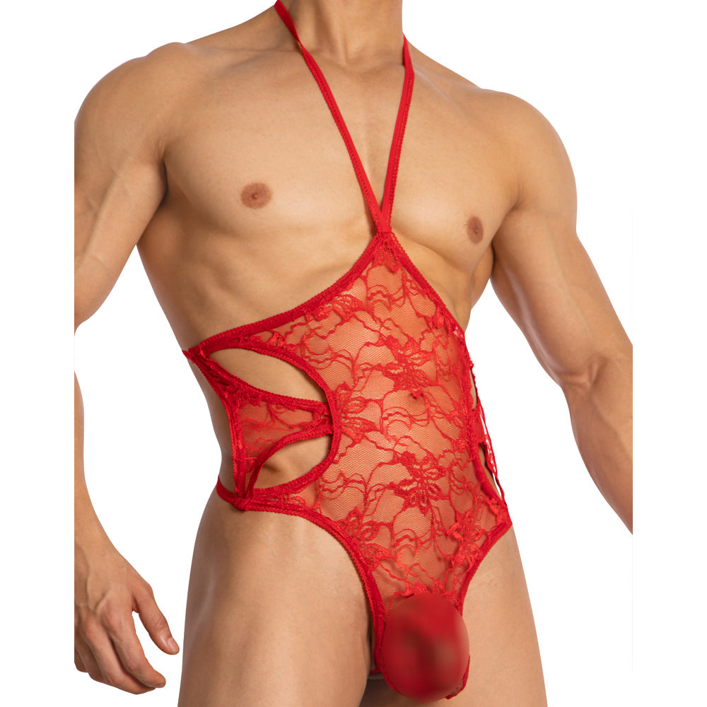 Secret Male SMV007 Designer-Bodysuit mit Blumenmuster