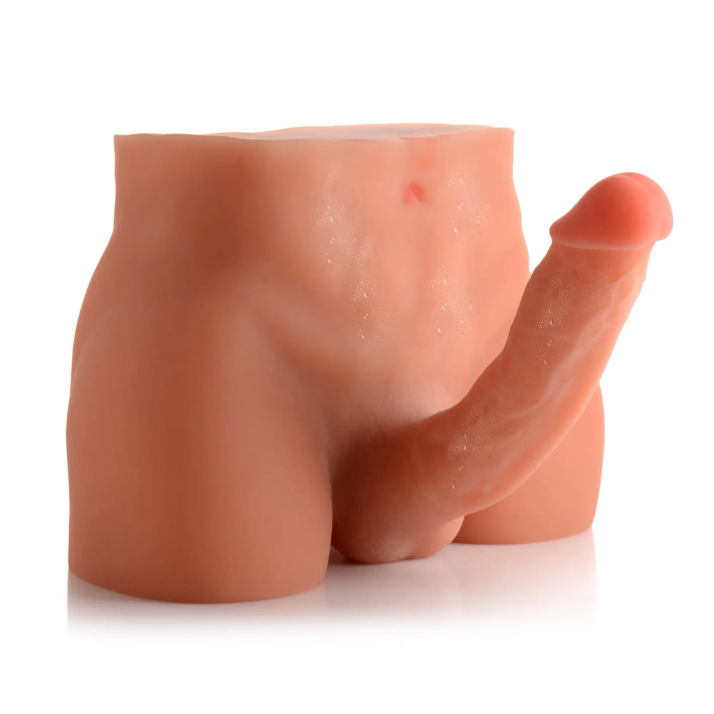 SexFlesh Tom's Realistic Cock and Ass: A flesh-toned, realistic silicone lower-torso masturbation toy.