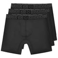 Black sheath v bamboo men’s 8 inch performance boxer briefs with geometric waistband and dual pouch in a 3 pack