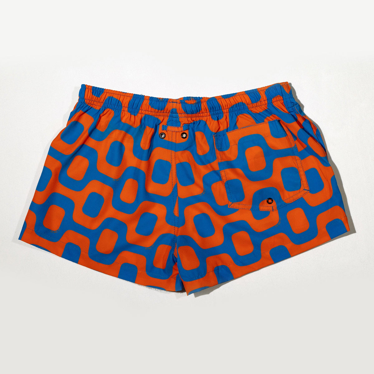 CA-RIO-CA ORANGE & BLUE PAVEMENT SHORTS - Italian Shorts