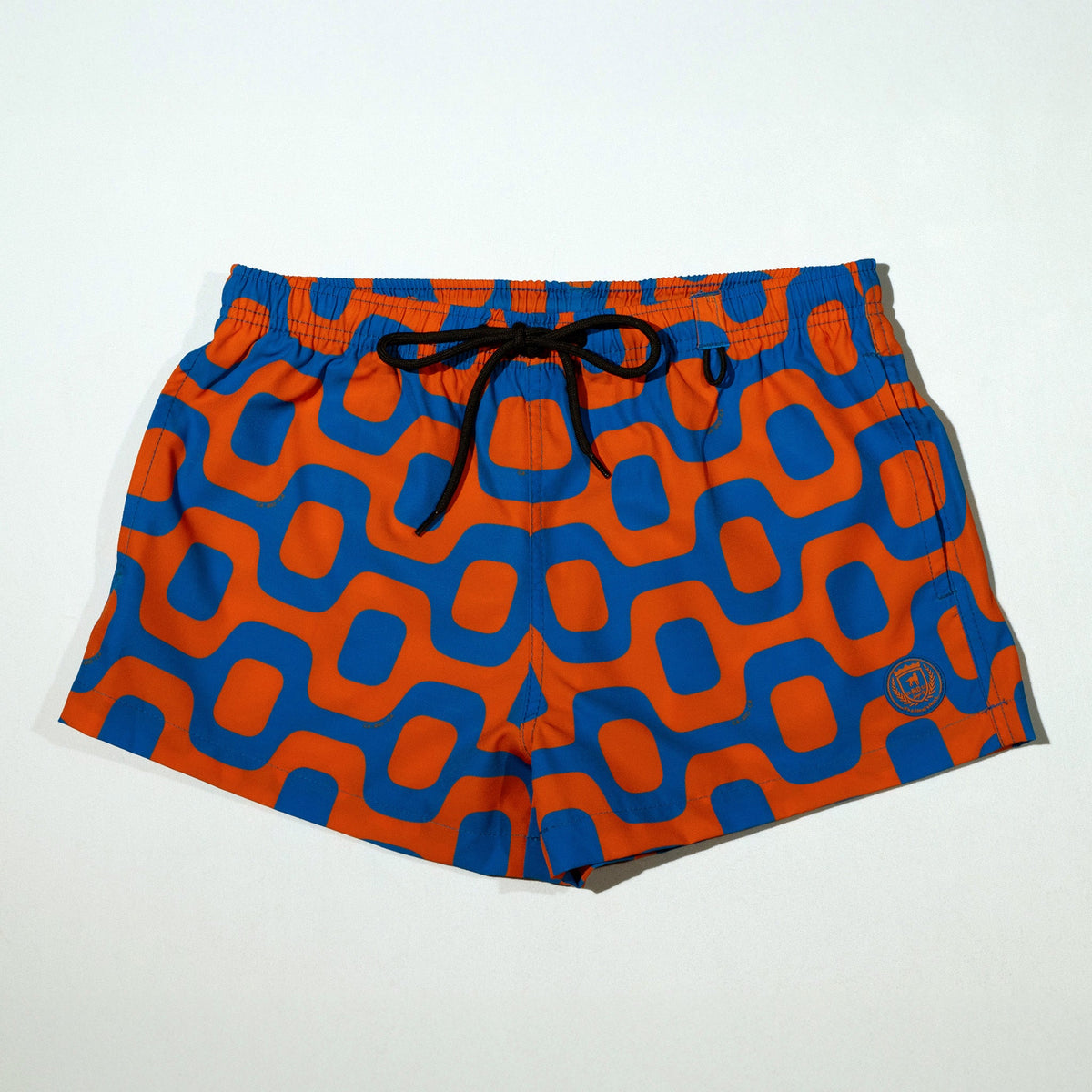 CA-RIO-CA ORANGE & BLUE PAVEMENT SHORTS - Italian Shorts