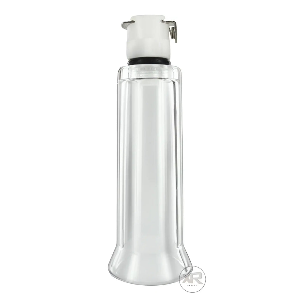 Size Matters Nipple Cylinder, a clear, cylindrical suction device with a white cap and metal pump connector.