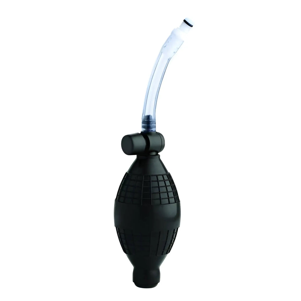 Size Matters Nipple Pumping System: a black hand-pump bulb attached to a clear, flexible tube.