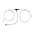 Size Matters Pumping Buddy T hose connector: clear flexible tubing with a black T-shaped junction and three connectors.