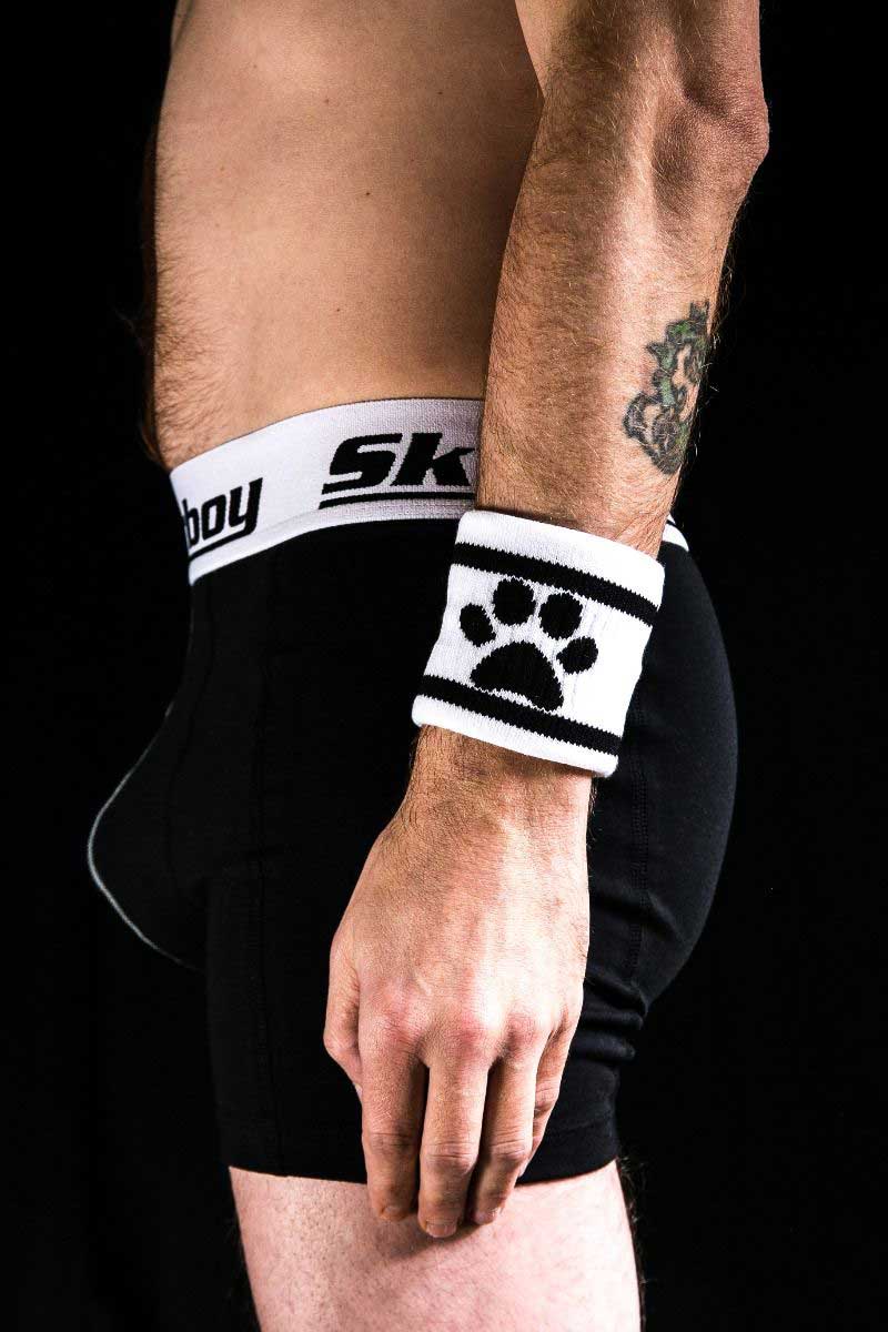 Banda para el sudor con diseño de huella de perro de Sk8erboy, color blanco, talla 442510, talla única