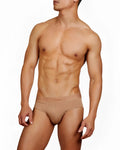 Beige skin brief gorgeous men’s underwear featuring soft fabric and subtle tammb logo on the waistband