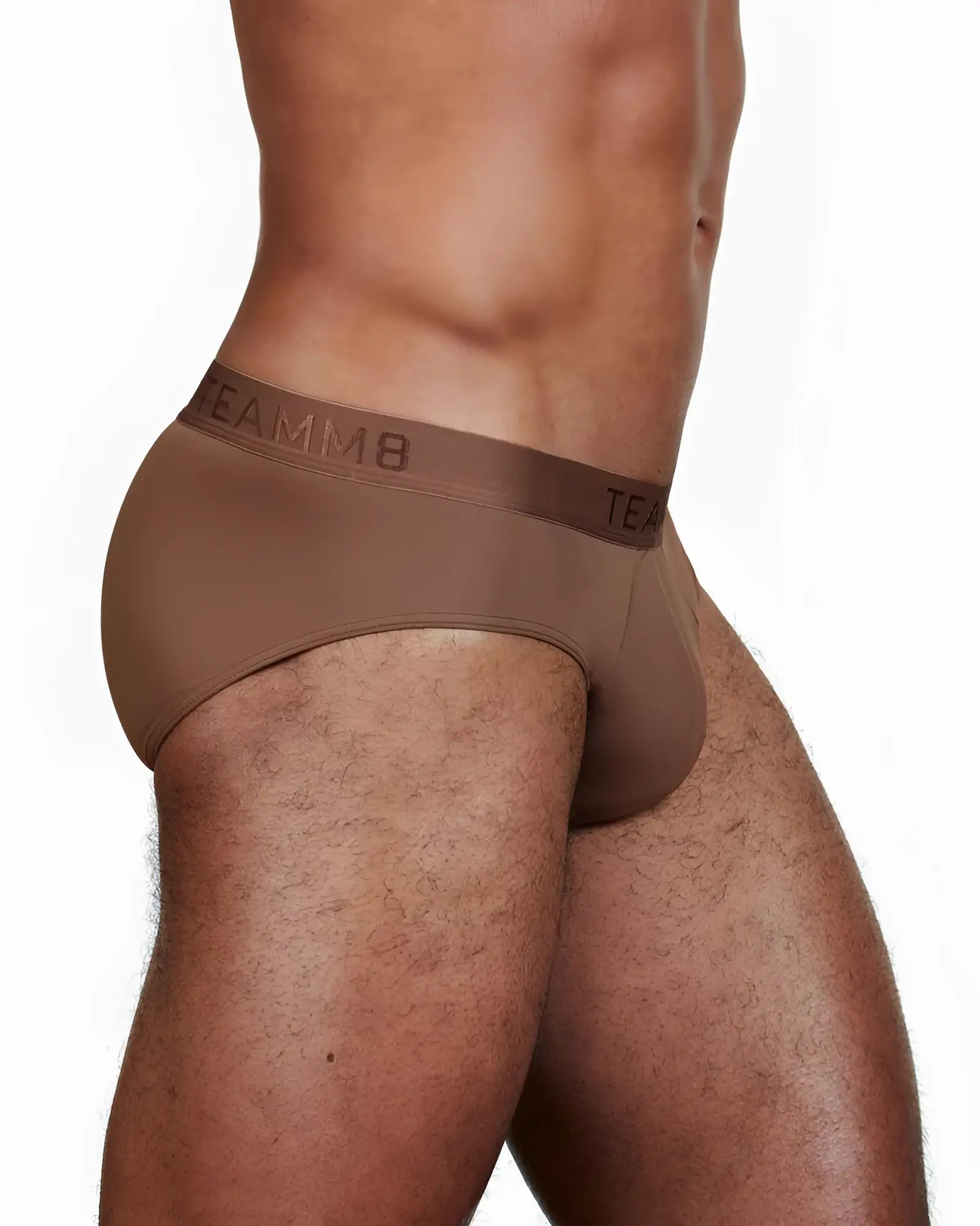 Brown skin brief marvelous with smooth form-fitting fabric and subtle branding along the waistband