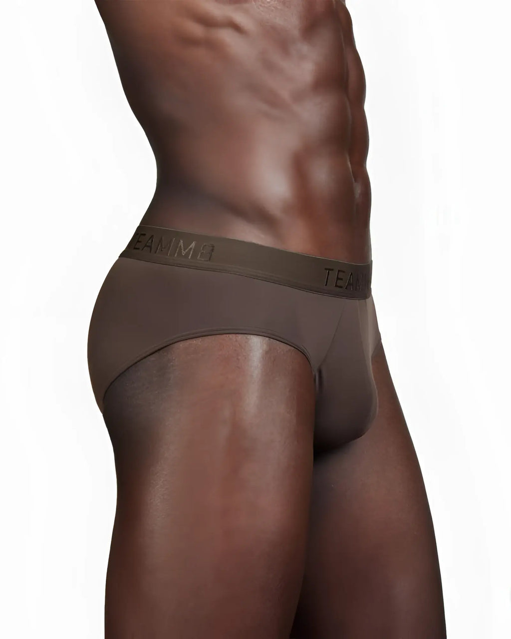 Brown calvin klein men’s skin brief with matching logo waistband made from soft breathable fabric for everyday comfort